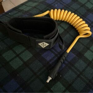 Yellow Coiled Surfboard Leash